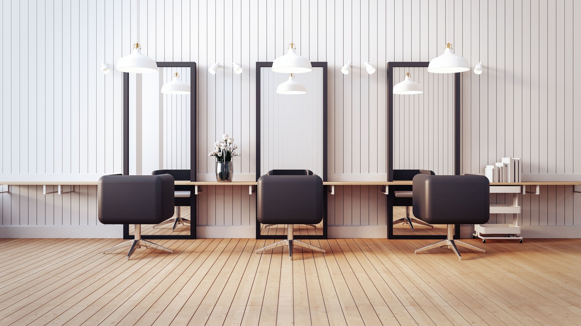 Modern salon interior / 3D render image